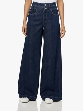 PAIGE Portia Dark Indigo Wide-Leg Jeans